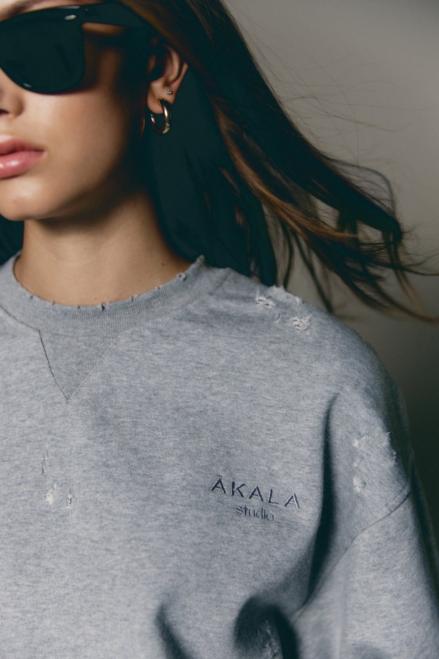 Akala Studio Sweats | Distressed Grey Sweater